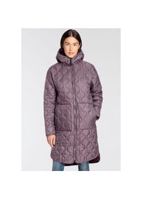 Icepeak, Unisex, Steppmantel &raquo;AALEA&laquo; winddichtes Material, mit fester Kapuze und Ton-in-Ton-F&uuml;tterung, violet, 40, Praktische Reissverschlusstaschen 