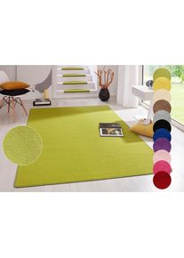 Hanse Home, Hanse Home Teppich &raquo;Fancy&laquo; rechteckig 7 mm H&ouml;he Kurzflor, L&auml;ufer, uni, gekettelt, Wohnzimmer, Schlafzimmer, Esszimmer, gr&uuml;n, Kunstfaser, 7
