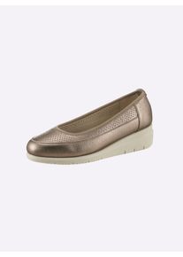 Witt Damen Slipper in Metallicfarben, bronzefarben, Gr&ouml;&szlig;e 39, 100% Glattleder