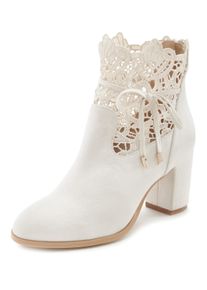 Lascana Witt Damen High-Heel-Stiefelette, beige, Gr&ouml;&szlig;e 37, 100% Textil