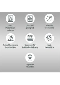 Bruno Banani, Badematte &raquo;Lana, Badvorleger, Badezimmer Teppich&laquo; H&ouml;he 25 mm rutschhemmend beschichtet fussbodenheizungsgeeignet schnell trocknend 