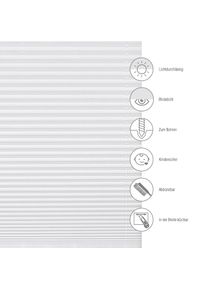 Gardinia, Gardinia Plissee &raquo;Concept Tageslicht&laquo; blickdicht mit Bohren verspannt in der Breite k&uuml;rzbar, wei&szlig;, Obermaterial: 100% Polyester