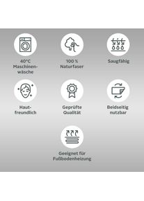 my home, my home Badematte &raquo;Dalia, Badvorleger, Badezimmer Teppich&laquo; H&ouml;he 4 mm fussbodenheizungsgeeignet strapazierf&auml;hig Baumwolle, Badteppich, 