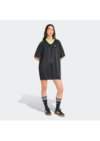 adidas originals, Unisex, adidas originals Shirtkleid &raquo;JACQUARD DRESS&laquo; 1 Stk. tlg. sportlicher Stil, moderner 2000er-Vibe, aus Satin, schwarz, signal 