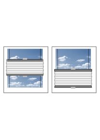 LICHTBLICK Original, LICHTBLICK ORIGINAL Plissee &raquo;Klemmfix&laquo; Lichtschutz ohne Bohren verspannt Faltenstore, taupe, wei&szlig;, Obermaterial: 100% Polyester