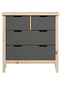 Kommode &raquo;Latera&laquo; 1 Stk. tlg. Massivholz / Klarlack matt, Kiefer, B/H/T: 78 x 79 x 39 cm , grau , INTER-FURN