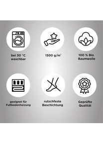 Dyckhoff, Badematte &raquo;Colori 09285&laquo; H&ouml;he 14 mm fussbodenheizungsgeeignet, grau, Bio-Baumwolle, 1 Stk.