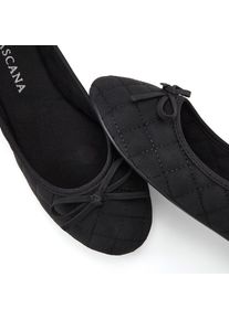 Lascana, Unisex, Lascana Ballerina &raquo;Slipper, Schl&uuml;pfschuh&laquo; mit Schleifenapplikation VEGAN, schwarz, 38, Klassische Ballerina in abgerundeter Form mit 