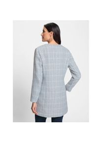 Lady, Unisex, Jackenblazer &raquo;Longblazer&laquo;, hellblau, ecru, kariert, 36, goldfarbene Schmuckkn&ouml;pfe