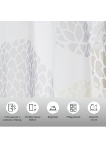 my home, my home Gardine &raquo;Belem&laquo; Schlaufen 1 Stk. tlg. 1 oder 2 Schals, Vorhang, Fertiggardine, Kreise, stein, Voile, Polyester