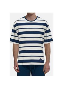 Tom Tailor, Herren, Tom Tailor Shorty &raquo;Kilkenny&laquo; 2 tlg. Streifendesign, Kurzarm, Rundhalsausschnitt, kurze Hose, weich, blau, 58 (XXXL), 