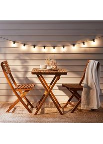 Ambia Garden Balkonset , Akaziefarben , Holz , 3-teilig , Akazie , massiv , X-Form , 60x55x74 cm , Tisch klappbar, Stuhl klappbar , Gartenm&ouml;bel, Gartengarnituren, Gartenm&ouml;bel-Sets