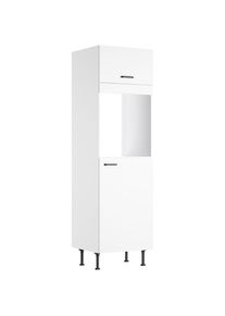 Kochstation, KOCHSTATION Backofen/K&uuml;hlumbauschrank &raquo;KS-Paula&laquo; 60 cm breit, 211 cm hoch, mit 1 Klappe, 1 T&uuml;r, wei&szlig; matt, wei&szlig;, B/H/T: 60 cm x 211,8 cm 