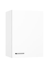 Kochstation, KOCHSTATION H&auml;ngeschrank &raquo;KS-Paula&laquo; 50 cm breit, 70 cm hoch, mit 1 T&uuml;r, 2 Einlegeb&ouml;den, wei&szlig; matt, wei&szlig;, B/H/T: 50 cm x 70,4 cm x 34,9 cm