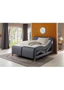 Home Affaire, Home Affaire Boxspringbett &raquo;Messina2&laquo; Liegekomfort elektrisch Verstellbar, fango, Holzwerkstoff, Kunstleder, Massivholz, Kunstleder 