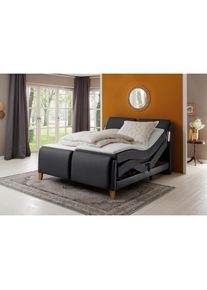 Home Affaire, Home Affaire Boxspringbett &raquo;Messina2&laquo; Liegekomfort elektrisch Verstellbar, schwarz, Holzwerkstoff, Kunstleder, Massivholz, Kunstleder 
