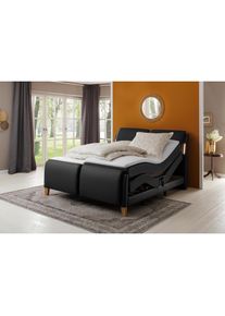 Home Affaire, Home Affaire Boxspringbett &raquo;Messina2&laquo; Liegekomfort elektrisch Verstellbar, schwarz, Holzwerkstoff, Kunstleder, Massivholz, Kunstleder 