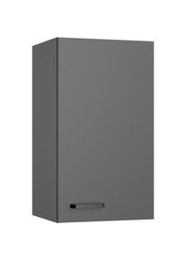 Kochstation, KOCHSTATION H&auml;ngeschrank &raquo;KS-Paula&laquo; 40 cm breit, 70 cm hoch, mit 1 T&uuml;r, 2 Einlegeb&ouml;den, anthrazit, anthrazit, B/H/T: 40 cm x 70,4 cm x 