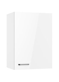 Kochstation, KOCHSTATION H&auml;ngeschrank &raquo;KS-Paula&laquo; 50 cm breit, 70 cm hoch, mit 1 T&uuml;r, 2 Einlegeb&ouml;den, wei&szlig; glanz, wei&szlig;, B/H/T: 50 cm x 70,4 cm x 34,9 
