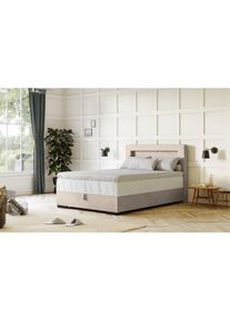 COTTA, COTTA Boxbett &raquo;Kelly&laquo; ausgestattet mit LED-Licht, inkl. Bettkasten, platinum, 100% Polyester, Struktur fein