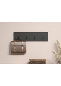 Home Affaire, Home Affaire Garderobenleiste &raquo;Estepona&laquo; Wandpaneel mit 4 Kleiderhaken &ndash; (B/T/H) 80/2/20 cm, anthrazit, Holzwerkstoff, Kunststoff, B/H/T