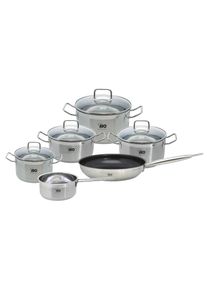 ELO Basic, Topf-Set &raquo;Basic Profi Duo Therm Topfset 6-teilig&laquo; Set, 10 Stk. tlg. Edelstahl, silberfarben