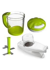 Genius, Gem&uuml;se-Scheibenschneider &raquo;Nicer Dicer mit 14 Klingen inkl. Twist N Joy, Set 6tlg&laquo; Super handlich und immer im Einsatz, inkl. 625 ml Beh&auml;lter, 