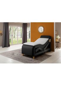 Home Affaire, Home Affaire Boxspringbett &raquo;Messina2&laquo; Liegekomfort elektrisch Verstellbar, schwarz, Holzwerkstoff, Kunstleder, Massivholz, Kunstleder 