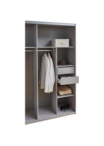 wimex, Inneneinteilung &raquo;MUGANO, Breite 87cm, H&ouml;he 160cm&laquo;, line grau, Spanplatte, B/H/T: 87 cm x 160 cm x 50 cm