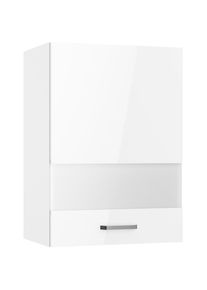 Kochstation, KOCHSTATION H&auml;ngeschrank &raquo;KS-Paula&laquo; 50 cm breit, 70 cm hoch, mit 1 T&uuml;r mit Glaseinsatz, 2 Einlegeb&ouml;den, wei&szlig; glanz, wei&szlig;, B/H/T: 50 cm x 