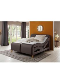 Home Affaire, Home Affaire Boxspringbett &raquo;Messina2&laquo; Liegekomfort elektrisch Verstellbar, mocca, Holzwerkstoff, Kunstleder, Massivholz, Kunstleder 