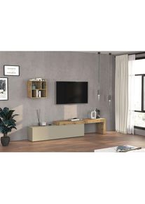 Inosign, Inosign TV-Wand &raquo;Chronos TV-Set, Wohnwand &ndash; Elemente frei platzierbar, Made in Italy&laquo; Set, 2-er set, 2 Stk. tlg., taube, eiche wotan, B/H/T: 