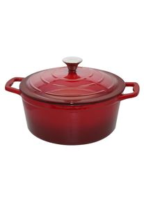 ELO, Kochtopf &raquo;Kirschrot Gusseisen Topf 26 cm&laquo; Topf inkl. Deckel, 2 Stk. tlg. Edelstahl Gusseisen, rot, 4,5 l + &Oslash; 26 cm + H&ouml;he 14 cm
