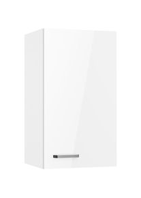 Kochstation, KOCHSTATION H&auml;ngeschrank &raquo;KS-Paula&laquo; 40 cm breit, 70 cm hoch, mit 1 T&uuml;r, 2 Einlegeb&ouml;den, wei&szlig; glanz, wei&szlig;, B/H/T: 40 cm x 70,4 cm x 34,9 