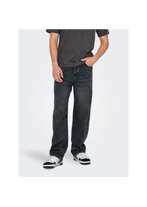 Only & Sons Only & Sons, Herren, ONLY & SONS Relax-fit-Jeans &raquo;ONSFADE LOOSE BOX TAI DNM MU OTL&laquo; Baumwolle, relaxed fit, washed schwarz, 30, L&auml;nge 34, Coole Jeans 