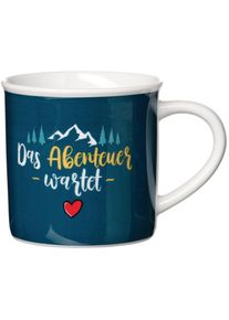 Ritzenhoff & Breker Ritzenhoff & Breker, Becher &raquo;Camping&laquo; "Das Abenteuer wartet" - in Geschenkbanderole, bunt, Porzellan, &Oslash; 9 cm x 9 cm