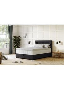 COTTA, COTTA Boxbett &raquo;Kelly&laquo; ausgestattet mit LED-Licht, inkl. Bettkasten, schwarz, 100% Polyester, Struktur fein