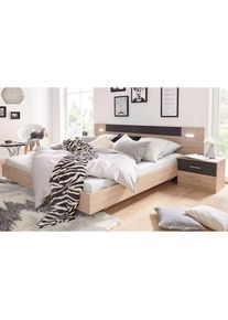 wimex, Schlafzimmer-Set &raquo;Angie&laquo; Set, 4 Stk. tlg., hickory oak, graphit, Nachttisch mit 2 Schubk&auml;sten