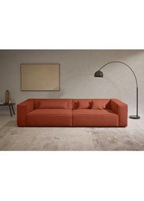 LeGer Home by Lena Gercke, LeGer Home by Lena Gercke 3-Sitzer &raquo;PIARA XXL, Sofa mit Kedernaht in Cord, Leinenoptik o. Strukturstoff&laquo; schwarze F&uuml;sse, 