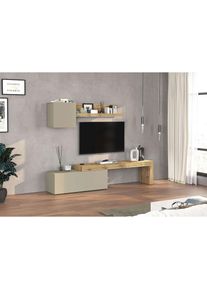 Inosign, Inosign TV-Wand &raquo;Chronos TV-Set, Wohnwand &ndash; Elemente frei platzierbar, Made in Italy&laquo; Set, 3-er set, 3 Stk. tlg., taube, eiche wotan, B/H/T: 
