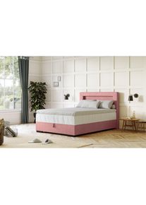 COTTA, COTTA Boxbett &raquo;Kelly&laquo; ausgestattet mit LED-Licht, inkl. Bettkasten, blush, 100% Polyester, Flachgewebe LEINENOPTIK
