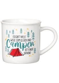 Ritzenhoff & Breker Ritzenhoff & Breker, Becher &raquo;Camping&laquo; "Es gibt viele Wege zum Gl&uuml;ck..." - in Geschenkbanderole, bunt, Porzellan, &Oslash; 9 cm x 9 cm