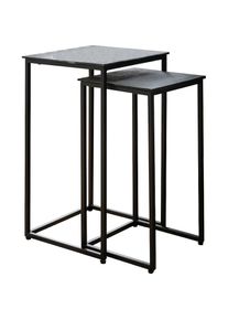 PAROLI, Beistelltisch 2 Stk. tlg., schwarz, schwarz, schwarz, B/H/T: 30 cm x 51,5 cm x 30 cm