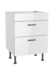 Kochstation, KOCHSTATION Unterschrank &raquo;KS-Paula&laquo;, wei&szlig; glanz, wei&szlig;, B/H/T: 60 cm x 87 cm x 58,4 cm