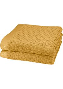 Ross, Ross Handt&uuml;cher &raquo;Harmony&laquo; 100 % Baumwolle, Hoch Tief Struktur, viele Farben, senf, Frottier, Baumwolle, 2 Stk.