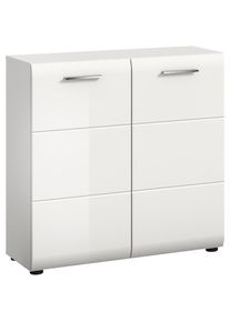 Inosign, Inosign Kommode &raquo;FLORENZ, hochwertige MDF-Front,Rillenfr&auml;sung, 2 T&uuml;ren, 3 F&auml;cher&laquo; 1 Stk. tlg. Kommode, Anrichte, Wohnzimmerschrank, wei&szlig; 