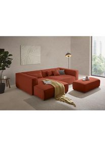 LeGer Home by Lena Gercke, LeGer Home by Lena Gercke Ecksofa &raquo;PIARA XXL, L-Form, Schlaffunktion, Cord, Leinenoptik o. Strukturstoff&laquo; Hocker stellbar 