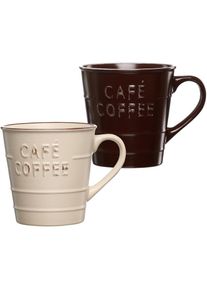 Ritzenhoff & Breker Ritzenhoff & Breker, Becher &raquo;Usato&laquo; 2er Set, je 360 ml, braun, Steingut, &Oslash; 9,5 cm x 10 cm