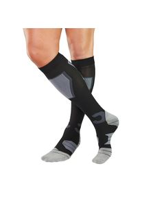 Bench., Unisex, Skistr&uuml;mpfe 2 Paar tlg. mit Funktionspl&uuml;sch, 1x schwarz grau, 1x grau orange, 39-42, Funktions Ski Kniestrumpf