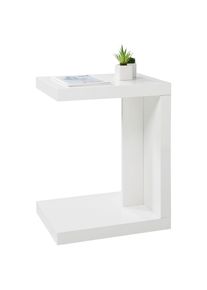 Xora Beistelltisch , Weiss , Holzwerkstoff , rechteckig , eckig, Bodenplatte , 30x50x40 cm , einfacher Aufbau , Wohnzimmer, Wohnzimmertische, Beistelltische, Beistelltische eckig